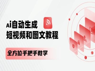 AI自动生成短视频和图文课程，全方位手把手教学跨境课程-外贸教程-精品网课-电商运营课库课堂