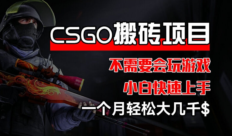 CSGO 装备搬砖项目，操作简单，不需要会玩游戏，小白也能快速上手，一个月轻松大几千跨境课程-外贸教程-精品网课-电商运营课库课堂