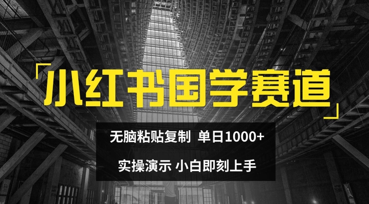小红书国学赛道，无脑粘贴复制，单日1K，实操演示，小白即刻上手跨境课程-外贸教程-精品网课-电商运营课库课堂