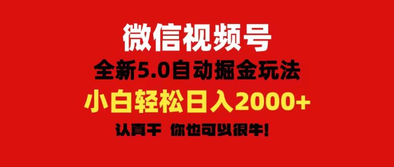 微信视频号变现，5.0全新自动掘金玩法，日入利润2000+有手就行跨境课程-外贸教程-精品网课-电商运营课库课堂