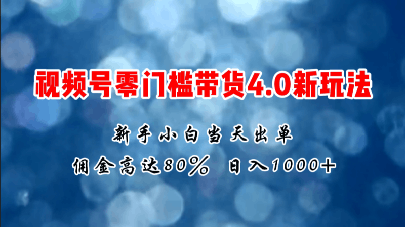 微信视频号零门槛带货4.0新玩法，新手小白当天见收益，日入1000+跨境课程-外贸教程-精品网课-电商运营课库课堂