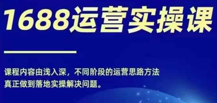 1688实操运营课，零基础学会1688实操运营，电商年入百万不是梦跨境课程-外贸教程-精品网课-电商运营课库课堂