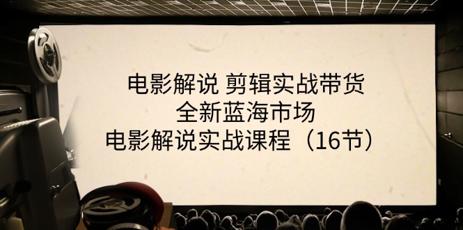 电影解说 剪辑实战带货全新蓝海市场，电影解说实战课程（16节）跨境课程-外贸教程-精品网课-电商运营课库课堂