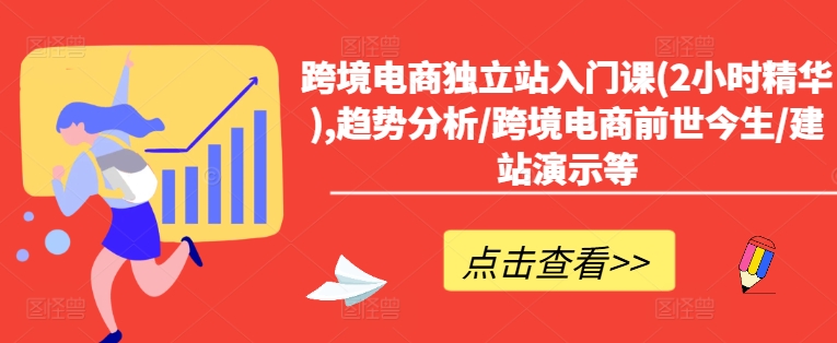 跨境电商独立站入门课(2小时精华),趋势分析/跨境电商前世今生/建站演示等跨境课程-外贸教程-精品网课-电商运营课库课堂