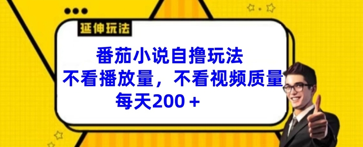 番茄小说自撸玩法，不看播放量，不看视频质量，每天200+跨境课程-外贸教程-精品网课-电商运营课库课堂