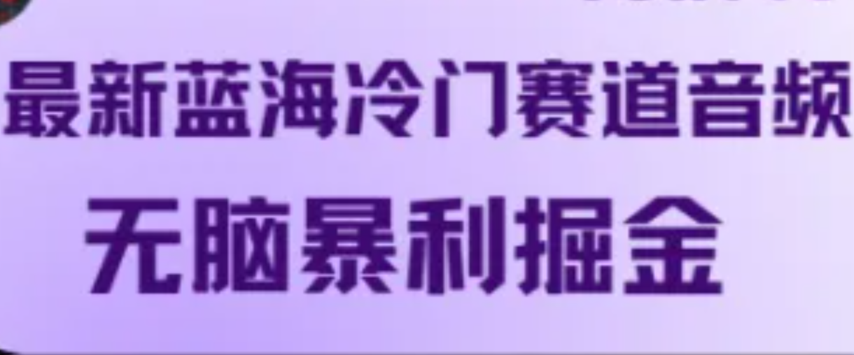 最新蓝海冷门赛道音频，无脑暴利掘金跨境课程-外贸教程-精品网课-电商运营课库课堂