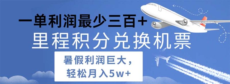 2024暑假利润空间巨大的里程积分兑换机票项目，每一单利润最少500跨境课程-外贸教程-精品网课-电商运营课库课堂