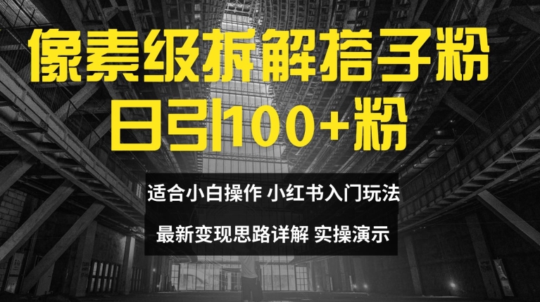 像素级拆解搭子粉，日引100+，小白看完可上手，最新变现思路详解跨境课程-外贸教程-精品网课-电商运营课库课堂