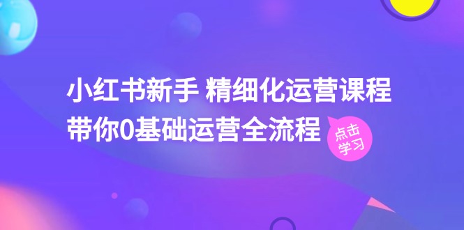 小红书新手 精细化运营课程，带你0基础运营全流程（41节视频课）跨境课程-外贸教程-精品网课-电商运营课库课堂