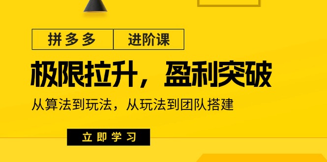 拼多多·进阶课：极限拉升/盈利突破：从算法到玩法 从玩法到团队搭建-18节跨境课程-外贸教程-精品网课-电商运营课库课堂
