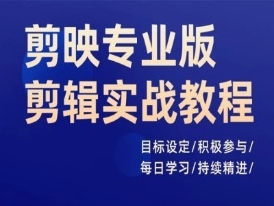 剪映专业版剪辑实战教程，目标设定/积极参与/每日学习/持续精进跨境课程-外贸教程-精品网课-电商运营课库课堂