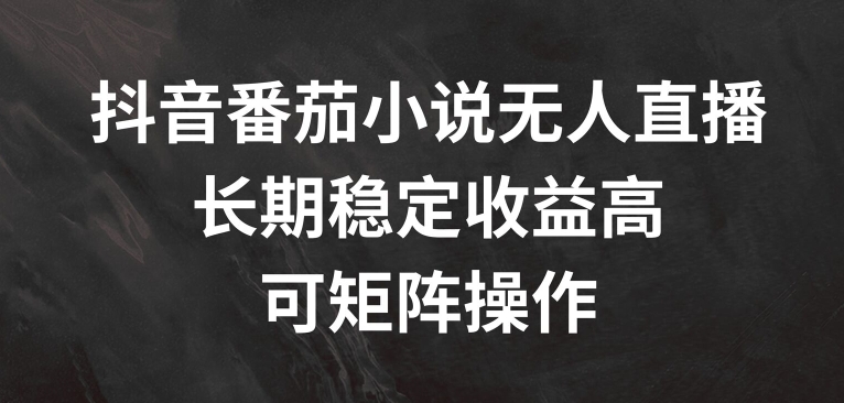 抖音番茄小说无人直播，长期稳定收益高，可矩阵操作跨境课程-外贸教程-精品网课-电商运营课库课堂