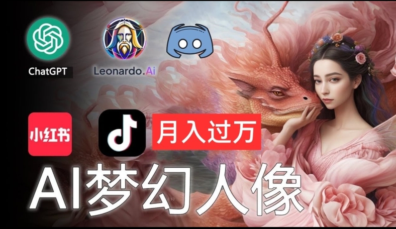 AI摄影梦幻人像：零基础也能月入过万的秘密跨境课程-外贸教程-精品网课-电商运营课库课堂