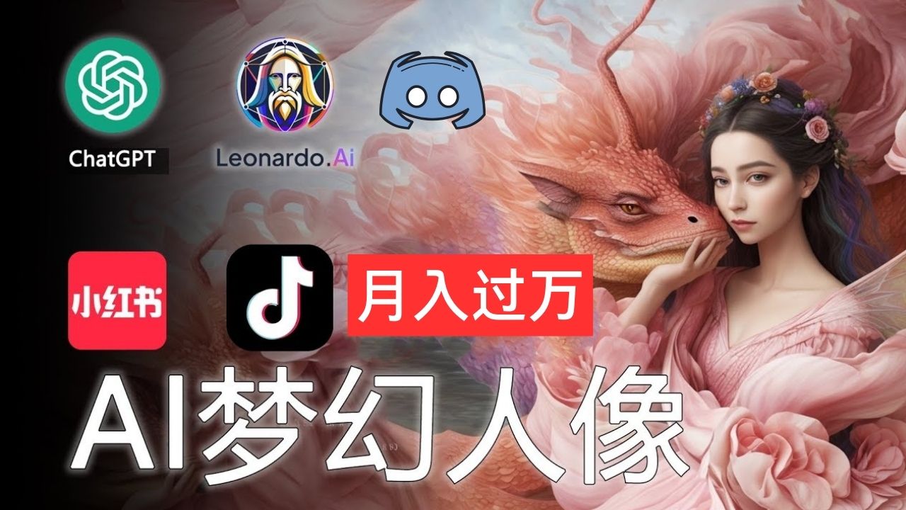 AI摄影梦幻人像：零基础也能月入过万的秘密跨境课程-外贸教程-精品网课-电商运营课库课堂