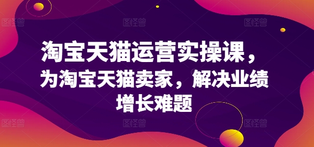 淘宝天猫运营实操课，为淘宝天猫卖家，解决业绩增长难题跨境课程-外贸教程-精品网课-电商运营课库课堂