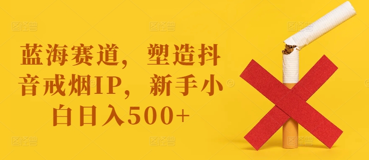 蓝海赛道，塑造抖音戒烟IP，新手小白日入500+跨境课程-外贸教程-精品网课-电商运营课库课堂