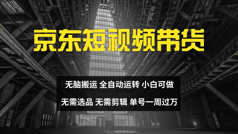 京东短视频达人带货，无脑搬运，无需选品，矩阵操作，单号一周过万跨境课程-外贸教程-精品网课-电商运营课库课堂