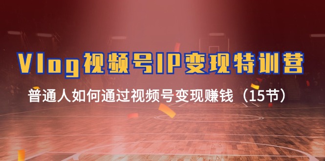 Vlog 视频号IP变现特训营，普通人如何通过视频号变现赚钱（15节）跨境课程-外贸教程-精品网课-电商运营课库课堂
