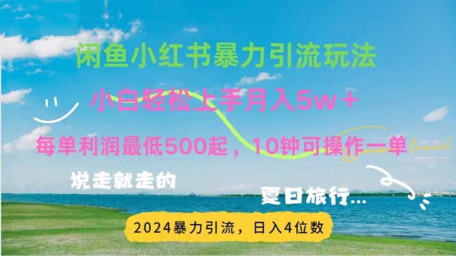 2024暑假赚钱项目小红书咸鱼暴力引流，简单无脑操作，每单利润500+，…跨境课程-外贸教程-精品网课-电商运营课库课堂