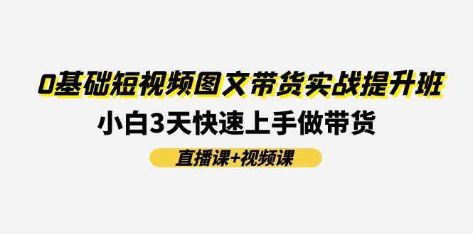 0基础短视频图文带货实战提升班(直播课+视频课)：小白3天快速上手做带货跨境课程-外贸教程-精品网课-电商运营课库课堂