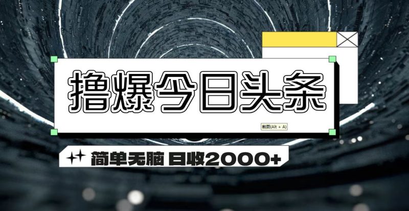 撸爆今日头条 简单无脑操作 日收2000+跨境课程-外贸教程-精品网课-电商运营课库课堂