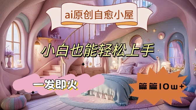 ai原创治愈小屋，小白也能轻松上手，一发即火，篇篇10w+跨境课程-外贸教程-精品网课-电商运营课库课堂