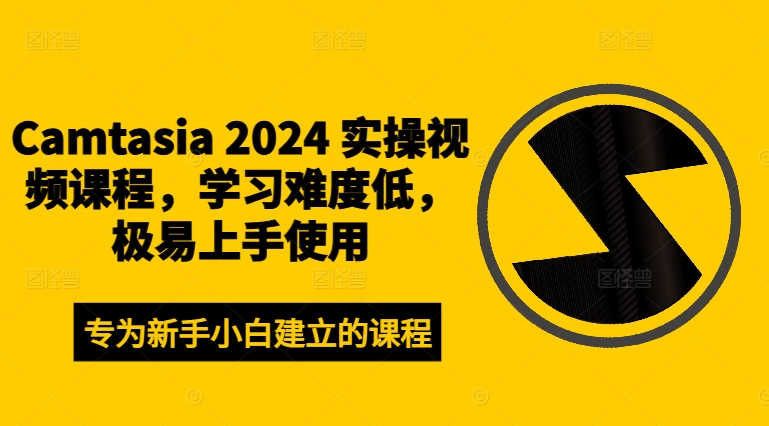Camtasia 2024 实操视频课程，学习难度低，极易上手使用跨境课程-外贸教程-精品网课-电商运营课库课堂