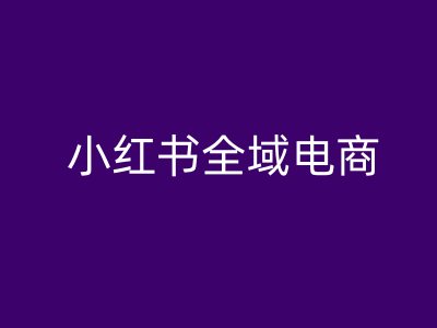 小红书全域电商，小红书电商教程跨境课程-外贸教程-精品网课-电商运营课库课堂