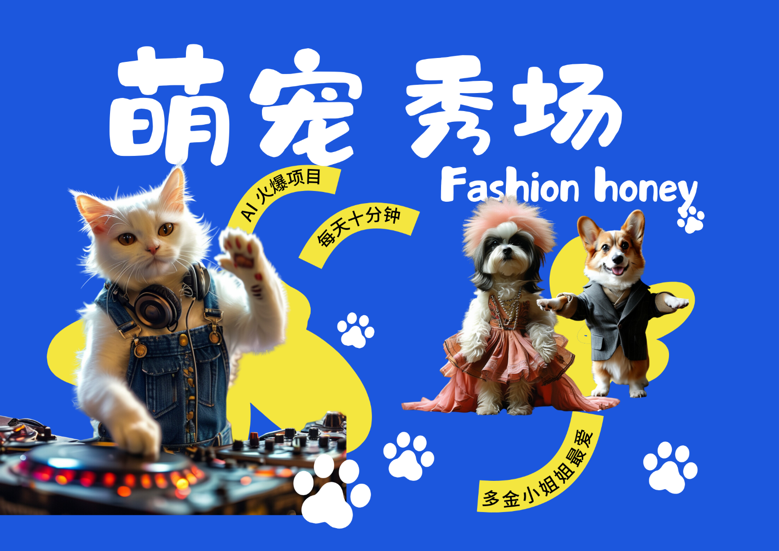 酷飒动物跳舞走秀  时尚喵FASHION汪 多金小姐姐最爱的 轻松月入破W跨境课程-外贸教程-精品网课-电商运营课库课堂