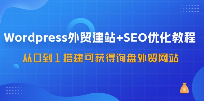 WordPress-外贸建站+SEO优化教程：从0到1搭建可获得询盘外贸网站-57节课跨境课程-外贸教程-精品网课-电商运营课库课堂