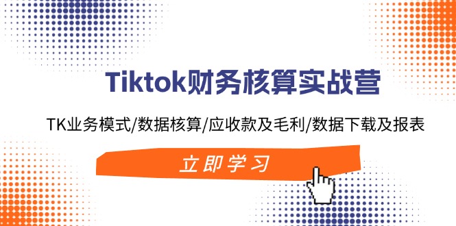 Tiktok财务核算实战营：TK业务模式/数据核算/应收款及毛利/数据下载及报表跨境课程-外贸教程-精品网课-电商运营课库课堂