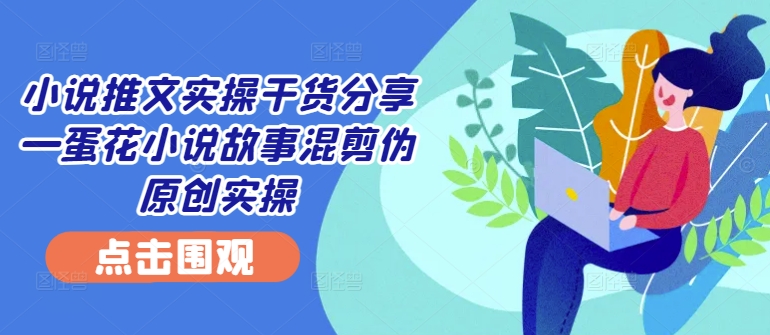 小说推文实操干货分享—蛋花小说故事混剪伪原创实操跨境课程-外贸教程-精品网课-电商运营课库课堂