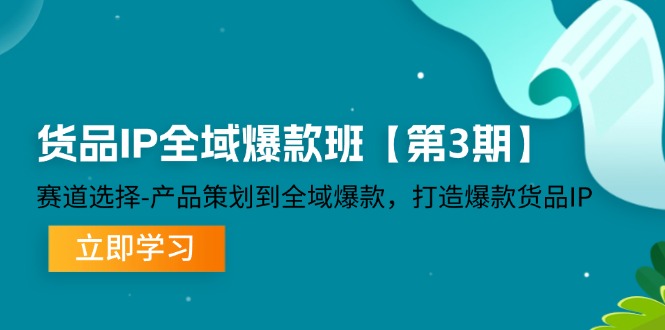 货品-IP全域爆款班【第3期】赛道选择-产品策划到全域爆款，打造爆款货品IP跨境课程-外贸教程-精品网课-电商运营课库课堂