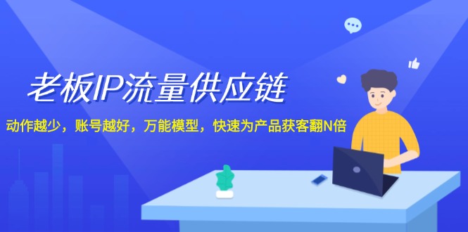 老板 IP流量 供应链，动作越少，账号越好，万能模型，快速为产品获客翻N倍跨境课程-外贸教程-精品网课-电商运营课库课堂