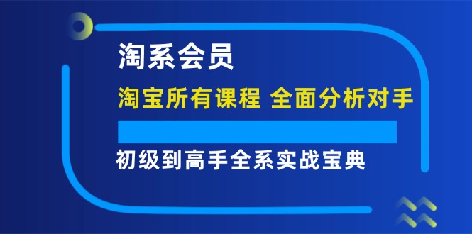 淘系会员【淘宝所有课程，全面分析对手】，初级到高手全系实战宝典跨境课程-外贸教程-精品网课-电商运营课库课堂