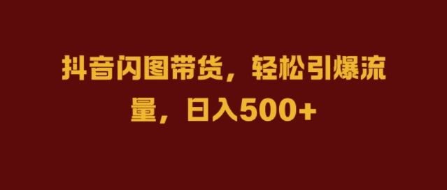 抖音闪图带货，轻松引爆流量，日入几张跨境课程-外贸教程-精品网课-电商运营课库课堂