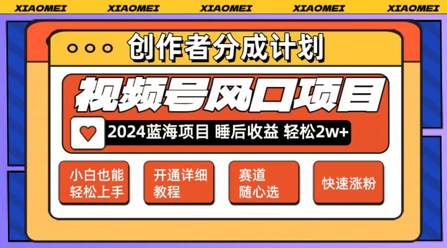 微信视频号大风口项目 轻松月入2w+ 多赛道选择，可矩阵，玩法简单轻松上手跨境课程-外贸教程-精品网课-电商运营课库课堂