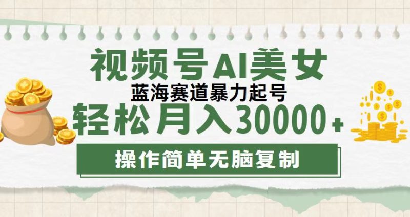 视频号AI美女跳舞，轻松月入30000+，蓝海赛道，流量池巨大，起号猛，无…跨境课程-外贸教程-精品网课-电商运营课库课堂