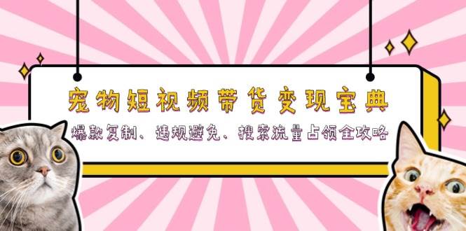 宠物短视频带货变现宝典：爆款复制、违规避免、搜索流量占领全攻略跨境课程-外贸教程-精品网课-电商运营课库课堂