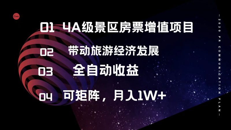 4A级景区房票增值项目  带动旅游经济发展 全自动收益 可矩阵 月入1w+跨境课程-外贸教程-精品网课-电商运营课库课堂