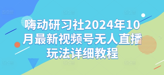 嗨动研习社2024年10月最新视频号无人直播玩法详细教程跨境课程-外贸教程-精品网课-电商运营课库课堂