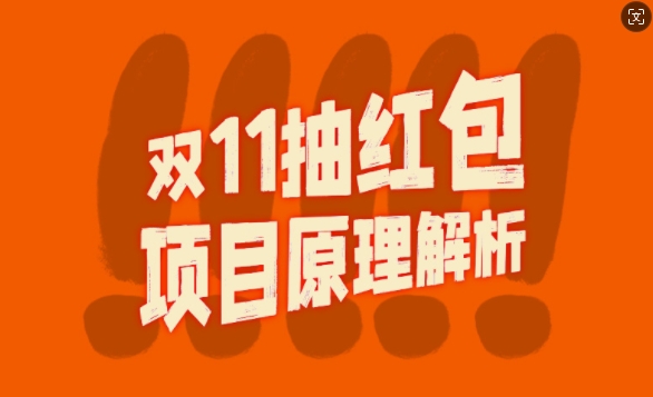 双11抽红包视频裂变项目【完整制作攻略】跨境课程-外贸教程-精品网课-电商运营课库课堂