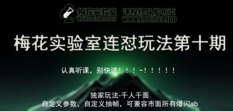 梅花实验室社群专享课视频号连怼玩法第十期课程+第二部分-FF助手全新高自由万能爆闪AB处理跨境课程-外贸教程-精品网课-电商运营课库课堂