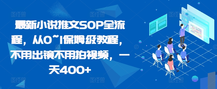 最新小说推文SOP全流程，从0~1保姆级教程，不用出镜不用拍视频，一天400+跨境课程-外贸教程-精品网课-电商运营课库课堂