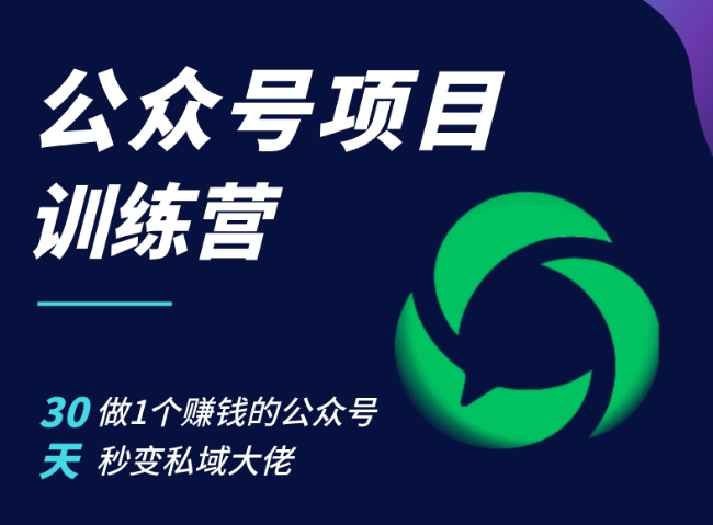 公众号项目训练营，30天做1个赚钱的公众号，秒变私域大佬跨境课程-外贸教程-精品网课-电商运营课库课堂