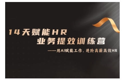 14天ChatGPT赋能HR业务提效训练营，从小白到应用高手跨境课程-外贸教程-精品网课-电商运营课库课堂