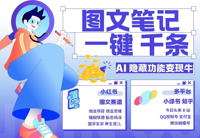 AI隐藏功能，秒生笔记，1分钟产出几千条，教你玩赚小红书小绿书图文引流，变现3w跨境课程-外贸教程-精品网课-电商运营课库课堂