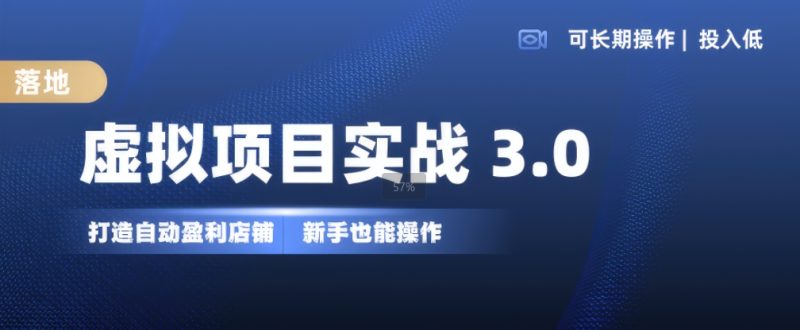 虚拟项目实战3.0，打造自动盈利店铺，可长期操作投入低，新手也能操作跨境课程-外贸教程-精品网课-电商运营课库课堂