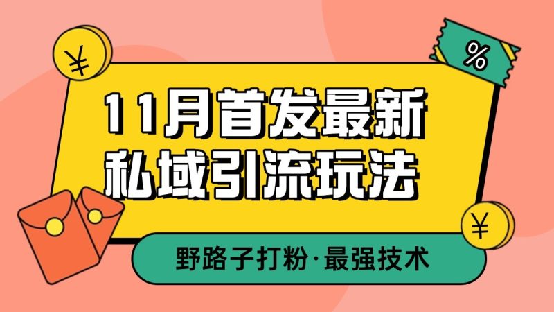11月首发最新私域引流玩法，自动克隆爆款一键改写截流自热一体化 日引300+精准粉跨境课程-外贸教程-精品网课-电商运营课库课堂