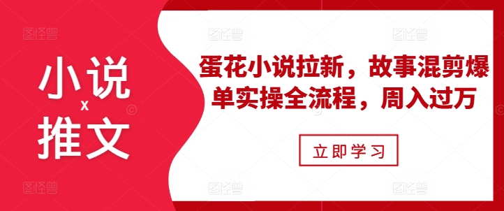 小说推文之蛋花小说拉新，故事混剪爆单实操全流程，周入过万跨境课程-外贸教程-精品网课-电商运营课库课堂